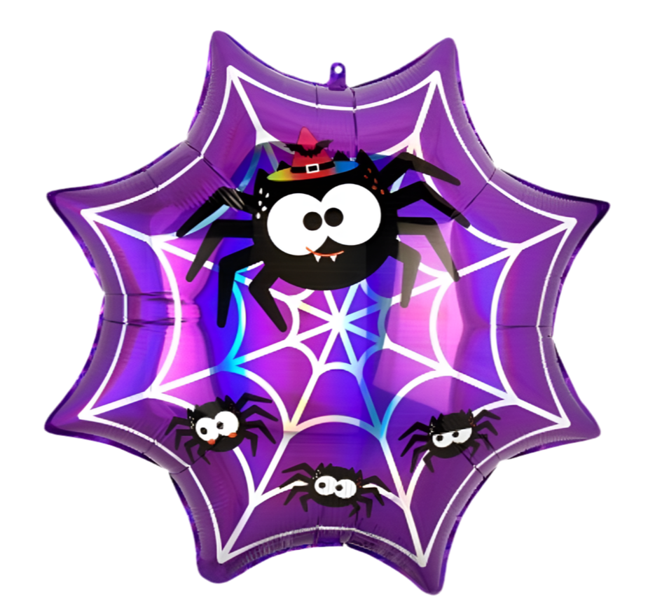 Anagram 22" Iridescent Spider Web Foil Balloon